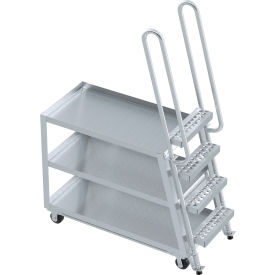 High Duty Stock Picker Truck w/Steel Ladder, 500 lb. Cap., 52''Lx21-7/8''Wx73-7/16''H view 2