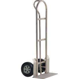 Stainless Steel Heavy Duty P-Handle Truck, Hard Rubber Wheels, 600 lb Capacity view 2