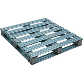 Vestil Manufacturing SPL-3636 Vestil™ Open Deck Pallet, Galvanized Steel, 36"L x 36"W, 8,000 lb. Floor Capacity, Gray image.