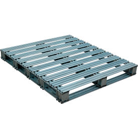Vestil Manufacturing SPL-4248 Vestil™ Open Deck Pallet, Galvanized Steel, 42"L x 48"W, 8,000 lb. Floor Capacity, Gray image.