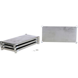 Vestil Stainless Steel Shelving Kit 36""W x 18""D 600 Lb. Capacity Brushed Silver