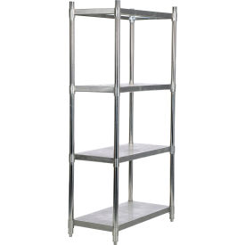 Vestil™ 4 Shelf Stainless Steel Shelving Unit 36""W x 18""D x 74""H Brushed Silver