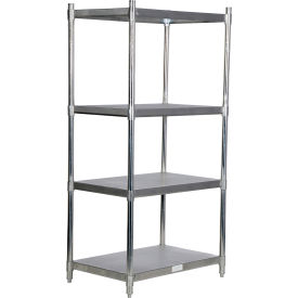 Vestil™ 4 Shelf Stainless Steel Shelving Unit 36""W x 24""D x 74""H Brushed Silver