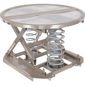 Stainless Steel Open Manual Carousel Top Spring Scissor Table, 4500 Lb. Cap., Silver view 2