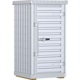 Galvanized Steel Storage Building, 30"W x 73-1/4"H Door, 1200 lb. Cap., Gray view 2