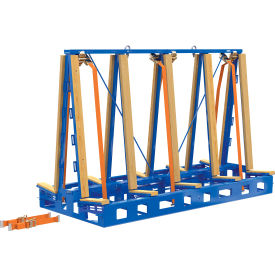 Vestil Manufacturing STR-S-9764-4 Vestil Steel/Wood Stationary Slab Transport Rack, 97" x 64", 4000 Lb. Capacity, Blue image.