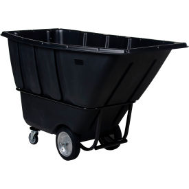 Vestil Extra Heavy Duty Plastic Tilt Truck 1 Cu. Yd. Capacity 2100 lb. Capacity Black 