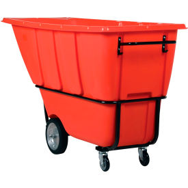 Vestil Extra Heavy Duty Plastic Tilt Truck 1 Cu. Yd. Capacity 2100 lb. Capacity Red 
