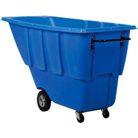 Standard Duty Plastic Tilt Truck, 1 Cu. Yd. Capacity, 850 lb. Capacity, Blue view 2