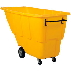 Standard Duty Plastic Tilt Truck, 1 Cu. Yd. Capacity, 850 lb. Capacity, Yellow view 2
