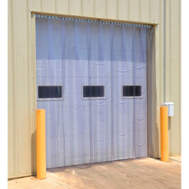 PVC Vinyl Strip Door, 3/25" Full Overlap Header Mount, 96"W x 84"H, Clear view 2