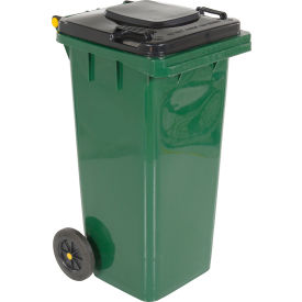 High Density Polyethylene Trash Can, 32 Gallon, Green view 2