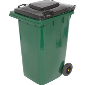High Density Polyethylene Trash Can, 64 Gallon, Green view 2