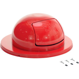 Steel Waste Disposal Top For 55 Gallon Drum, Red view 2