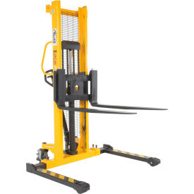 Vestil Steel Manual Stacker Adjustable Forks & Legs 63" Lift 2000 Lb. Capacity 