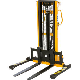 Steel Manual Stacker, Adjustable Forks & Legs, 98-1/2" Lift, 2200 lb. Capacity view 2