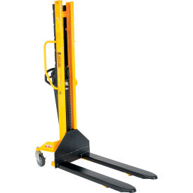 Vestil Steel Manual Stacker Narrow Mast Fixed Forks & Legs 62" Lift 1000 lb. Capacity 