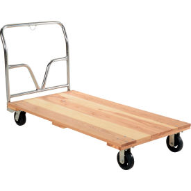 Vestil Hardwood Platform Truck 6" Mold-On Rubber Wheels 62" x 30" 1600 lb. Capacity 