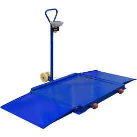 Steel Portable Diamond Plate Scale, 78-3/4"L X 60"W, 3000 lb. Capacity, Steel, Blue view 2