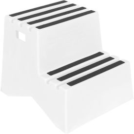 Vestil 2 Step Polyethylene Marine Step Stool 24"L x 21"W x 19-1/2"H White 