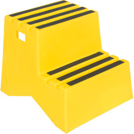 Vestil 2 Step Polyethylene Stool 24"L x 21"W x 19-1/2"H Yellow 