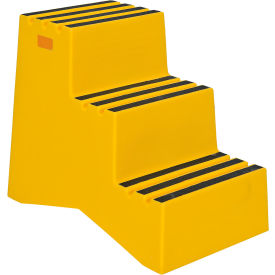 Vestil 3 Step Polyethylene Stool 34"L x 21"W x 28-1/2"H Yellow 