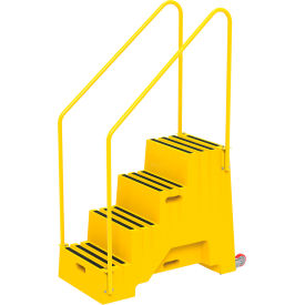 Vestil 4 Step Polyethylene Stool 53"L x 28-1/2"W x 76"H Yellow 