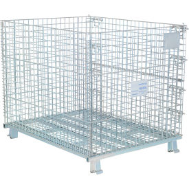 Galvanized Steel Mesh Container, 48"L x 40"W x 42"H, 4,000 lb. Capacity, Gray view 2