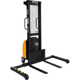 Vestil Steel Stacker with Adjustable DC Powered Winch 59" Lift 770 lb. Capacity 