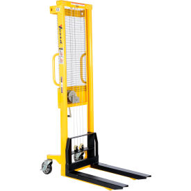 Vestil Steel Stacker with Fixed Manual Hand Winch 59" Lift 770 lb. Capacity 