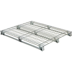 Vestil Manufacturing WMP-4048 Welded Wire Open Deck Pallet, Galvanized Steel, 4-Way, 40" x 48", 4000 Lb Static Capacity image.