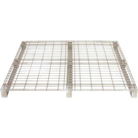 Vestil Manufacturing WMP-4848 Welded Wire Open Deck Pallet, Galvanized Steel, 4-Way Entry, 48" x 48", 4000 Lb Static Capacity image.