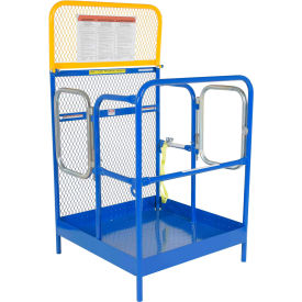 Vestil Steel Work Platform with 2 Door Entry 1000 lb. Capacity 39"L x 36-3/16"W Blue 
