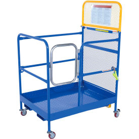 Steel Work Platform with Poly Casters, 1000 lb. Capacity, 50-15/16"L x 36"W, Blue view 2
