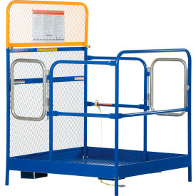 Vestil Steel Work Platform with 2 Door Entry 1000 lb. Capacity 51"L x 48-1/4"W Blue 