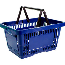Versacart Systems, Inc. 201-22L PH MBL0285 12 Versacart® Blue Plastic Shopping Basket 22 Liter with Black Plastic Handle - Pkg Qty 12 image.