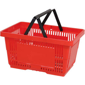 Versacart Systems, Inc. 206-28L-NH-RED-12 VersaCart® Plastic Shopping Basket 28 Liter With Nylon Handle 206-28L - Red image.