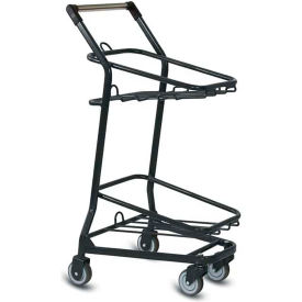 VersaCart ® EZcart Basket Cart for (2) 28 Liter Plastic Shopping Baskets Black
