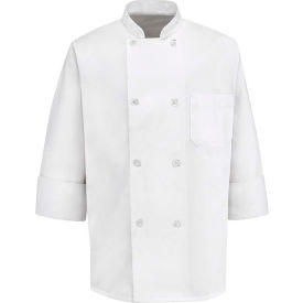 Vf Imagewear Inc 0403WHLN3XL Chef Designs 8 Button-Front Chef Coat, Pearl Buttons, White, Polyester/Cotton, Tall, 3XL image.