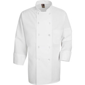 Vf Imagewear Inc 0423WHRG3XL Chef Designs Mens 10 Button-Front Chef Coat, Pearl Buttons, White, Polyester, 3XL image.