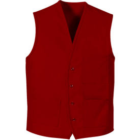Chef Designs Button-Front Vest, Red, Polyester/Cotton, 3XL