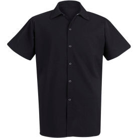Vf Imagewear Inc 5035BKSSXL Chef Designs Spun Polyester Long Cook Shirt, Black, Spun Polyester, XL image.