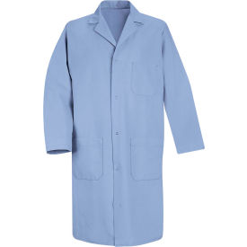 Red Kap Men's Gripper-Front Lab Coat, Light Blue, Poly/Cotton, XL