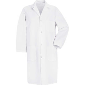 Red Kap Men's Gripper-Front Lab Coat, White, Poly/Cotton, 3XL