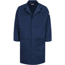Vf Imagewear Inc KLL6NVRGL Bulwark® Unisex Concealed Snap Front Lab Coat, Navy, Cotton/Nylon, L image.