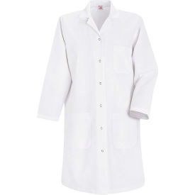 Red Kap Women's Gripper-Front Lab Coat, White, Poly/Combed Cotton, M