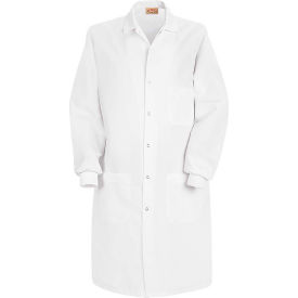 Vf Imagewear Inc KP72WHRG3XL Red Kap® Unisex Specialized Cuffed Lab Coat W/Inside Pocket, White, Poly/Combed Cotton, 3XL image.