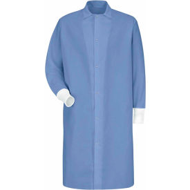 Vf Imagewear Inc KS60LBRGL Red Kap® Gripper-Front Butcher Coat W/Knit Cuffs, Pocket-less, Spun Polyester, Light Blue, L image.