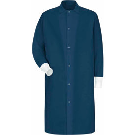 Vf Imagewear Inc KS60NVRG4XL Red Kap® Gripper-Front Butcher Coat W/Knit Cuffs, Pocket-less, Spun Polyester, Navy, 4XL image.