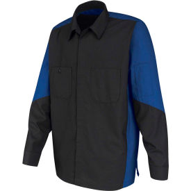 Vf Imagewear Inc SY10CRRGM Red Kap® Mens Crew Shirt Long Sleeve Regular-M Charcoal/Royal Blue SY10 image.